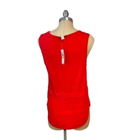 Michael Kors Coral Reef Sleeveless Tiered Layered Tank Top Blouse Medium NWT - Picture 4 of 6
